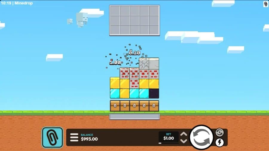 Dig-burst раунд Mine Drop 2 с множителями